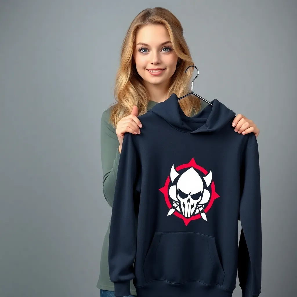 Community member smiling with a navy hoodie she tested